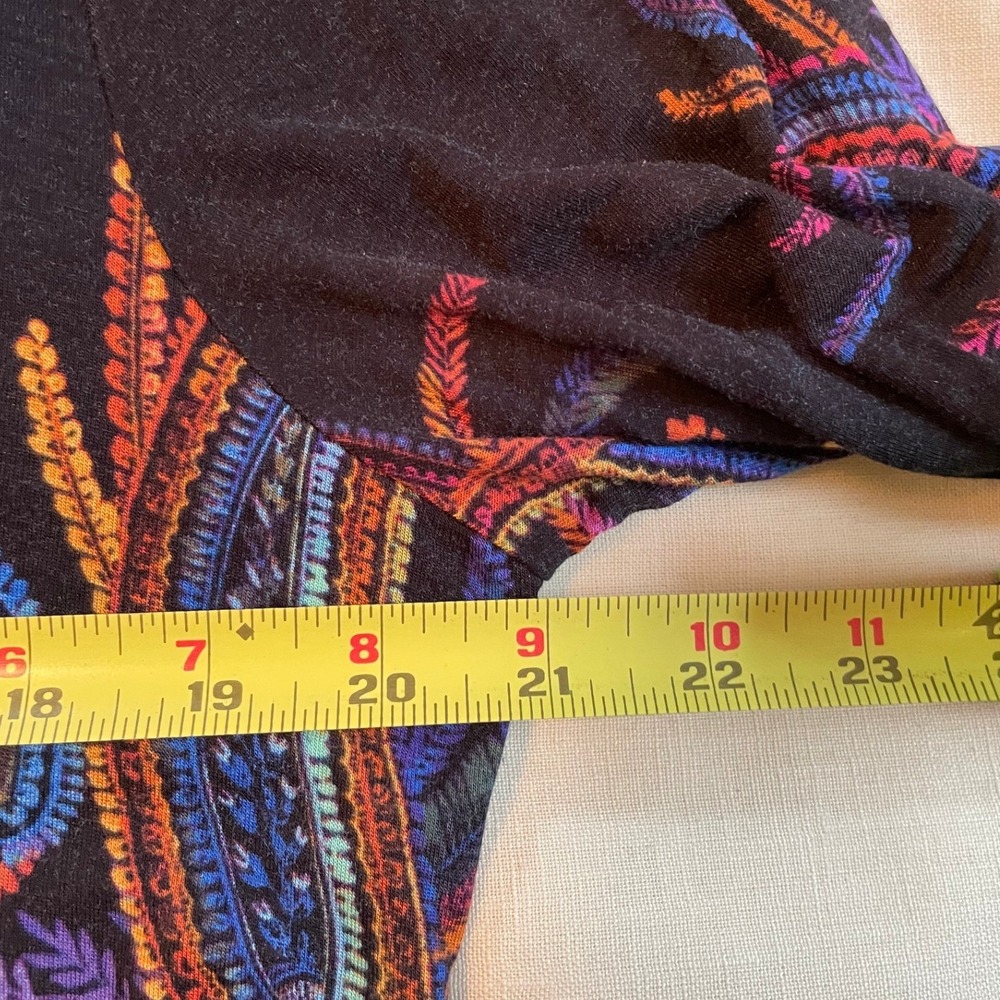 Cable & Gauge Wm XL Paisley V-Neck Long Sleeve Tunic Multi-Color Boho Lightwgt - Picture 7 of 9